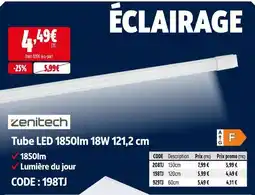 Screwfix Zenitech tube led 1850lm 18w 121,2 cm offre