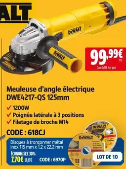 Screwfix Dewalt meuleuse d’angle électrique dwe4217-qs 125mm offre