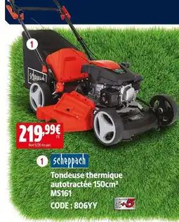 Screwfix Scheppach tondeuse thermique autotractée 150cm³ ms161 offre