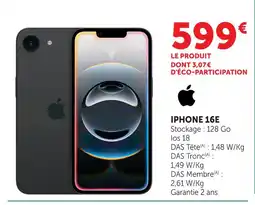 Hyper U Apple iphone 16e offre