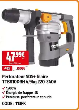 Screwfix Titan perforateur sds+ filaire ttb810drh 4,9kg 220-240v offre