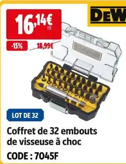 Screwfix Dewalt coffret de 32 embouts de visseuse à choc offre