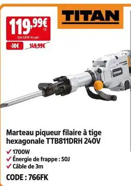Screwfix Titan marteau piqueur filaire à tige hexagonale ttb811drh 240v offre