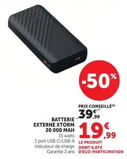 Hyper U Xtorm batterie externe 20 000 mah offre