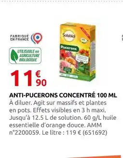 Rural Master Solabiol anti-pucerons concentré 100 ml offre
