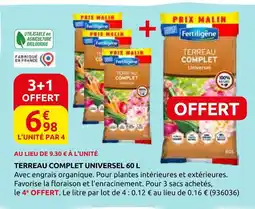 Rural Master Fertiligène terreau complet universel 60 l offre