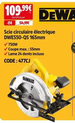 Screwfix Dewalt scie circulaire électrique dwe550-qs 165mm offre