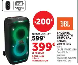 Hyper U Jbl enceinte bluetooth party box 320 offre