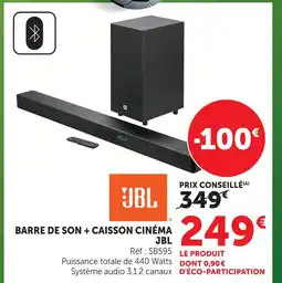 Hyper U Jbl barre de son + caisson cinéma offre