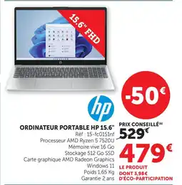 Hyper U Hp ordinateur portable 15.6 offre