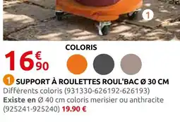 Rural Master Support à roulettes roul'bac ø 30 cm offre