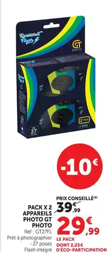 Hyper U Gt photo pack x 2 appareils photo offre