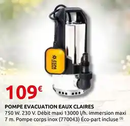 Rural Master Pompe évacuation eaux claires offre