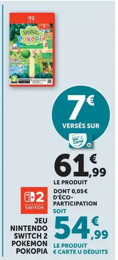 Hyper U Nintendo jeu nintendo switch 2 pokémon pokopia offre