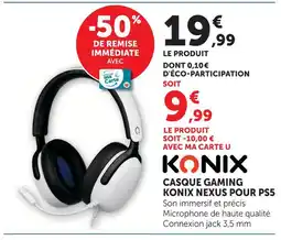 Hyper U Konix casque gaming nexus pour ps5 offre