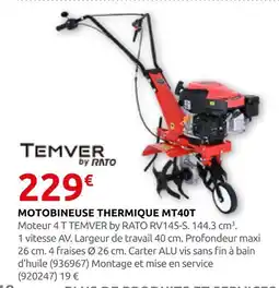 Rural Master Temver by rato motobineuse thermique mt40t offre