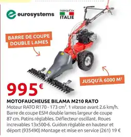 Rural Master Eurosystems motofaucheuse bilama m210 rato offre