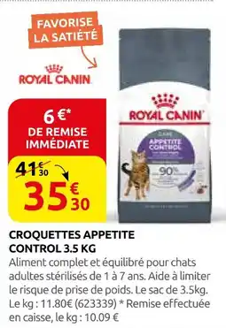 Rural Master Royal canin croquettes appetite control 3.5 kg offre