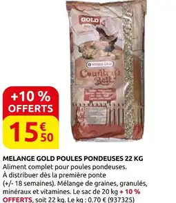 Rural Master Melange gold poules pondeuses 22 kg offre