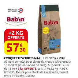 Rural Master Bab'in croquettes chiots maxi junior 12 + 2 kg offre