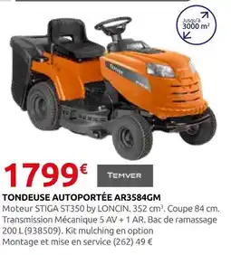 Rural Master Temver tondeuse autoportée ar3584gm offre