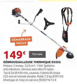 Rural Master Temver débroussailleuse thermique d332g offre