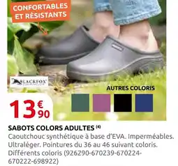 Rural Master Blackfox sabots colors adultes offre