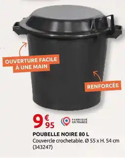 Rural Master Poubelle noire 80 l offre