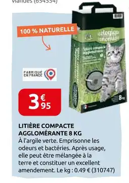 Rural Master Litière compacte agglomérante 8 kg offre