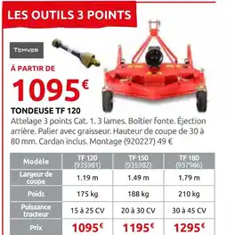Rural Master Temver tondeuse tf 120 offre