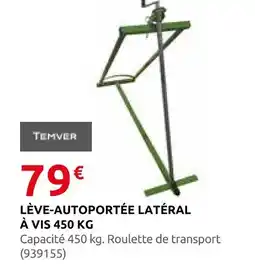 Rural Master Temver lève-autoportée latéral à vis 450 kg offre