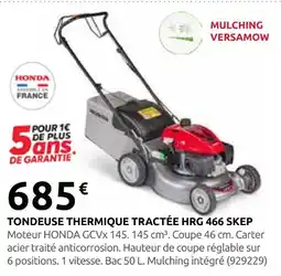 Rural Master Tondeuse thermique tractée hrg 466 skep offre