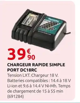 Rural Master Chargeur rapide simple port dc18rc offre
