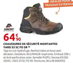 Rural Master Amont chaussures de sécurité montantes yard s3 sc fo sr offre