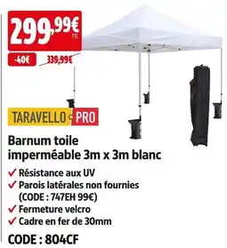 Screwfix Travello pro barnum toile imperméable offre