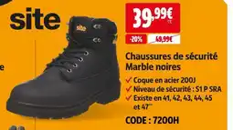 Screwfix Site chaussures de sécurité marble noires offre