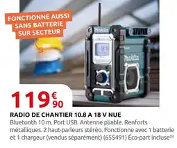 Rural Master Makita radio de chantier 10.8 à 18 v nue offre