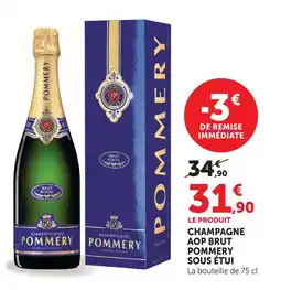 Super U Pommery champagne aop brut sous étui offre