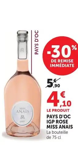 Super U Miss anaïs pays d'oc igp rosé gris offre