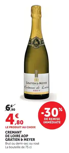 Super U Gratien & meyer crémant de loire aop offre