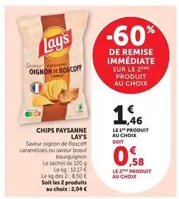 Super U Lay's chips paysanne saveur oignon de roscoff caramélisés offre