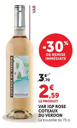 Super U Coteaux du verdon var igp rosé offre