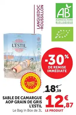 Super U L'estil sable de camargue aop grain de gris offre