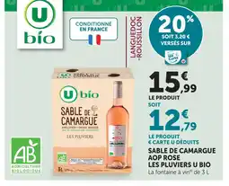 Super U U bio sable de camargue aop rosé les pluviers offre