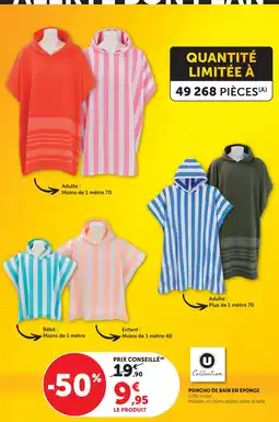 Super U U collection poncho de bain en éponge adulte offre