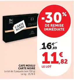 Super U Carte noire café moulu offre