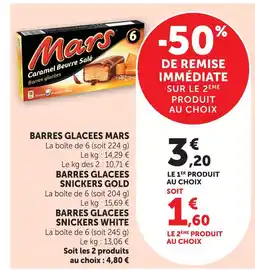 Super U Mars barres glacées offre