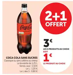 Super U Coca cola sans sucres offre