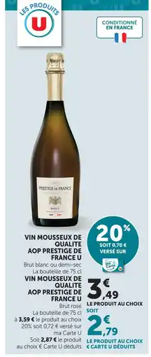 Super U U vin mousseux de qualité aop prestige de france offre