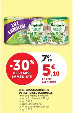 Super U Bonduelle legumes sans residus de pesticides offre